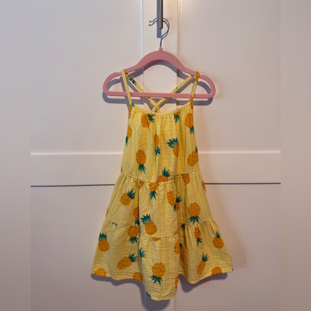 LIKE NEW Cat & Jack Pineapple Spaghetti Strap Dress (4T)